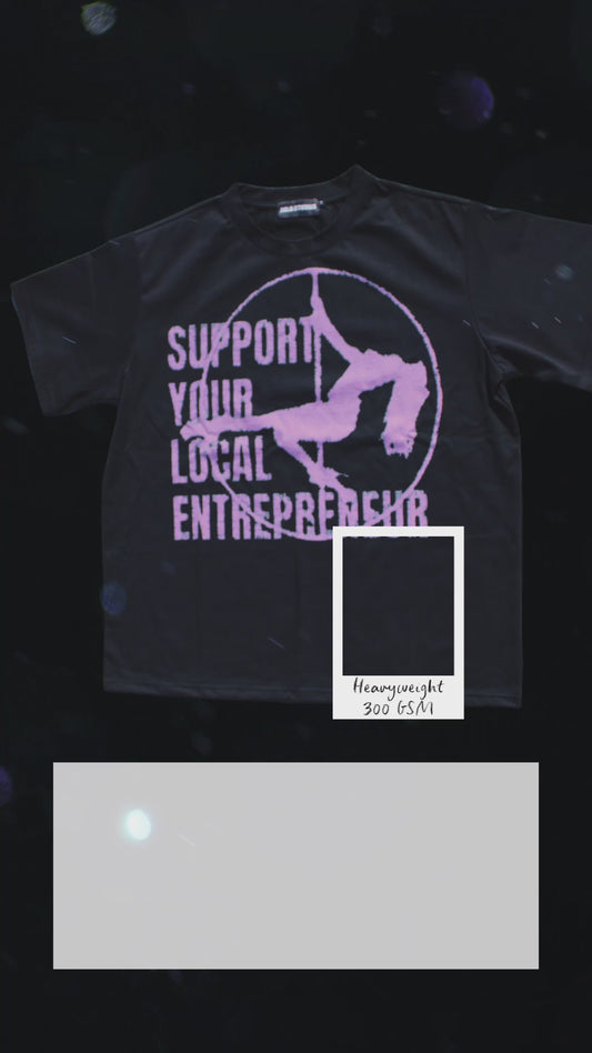 Support Your Local Entrepreneur Tee Black/Pink