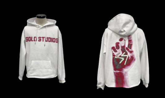 "HELPING HAND" HOODIE WHITE/PINK