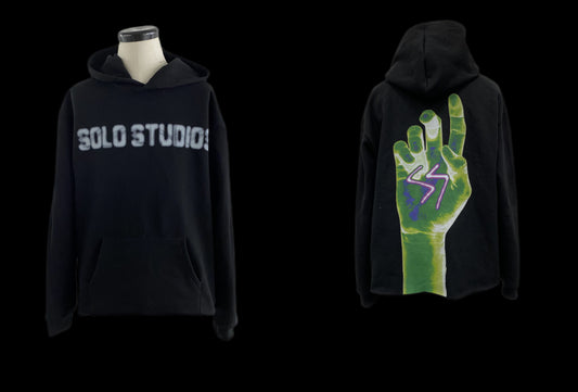 "HELPING HAND" HOODIE BLACK/GREEN